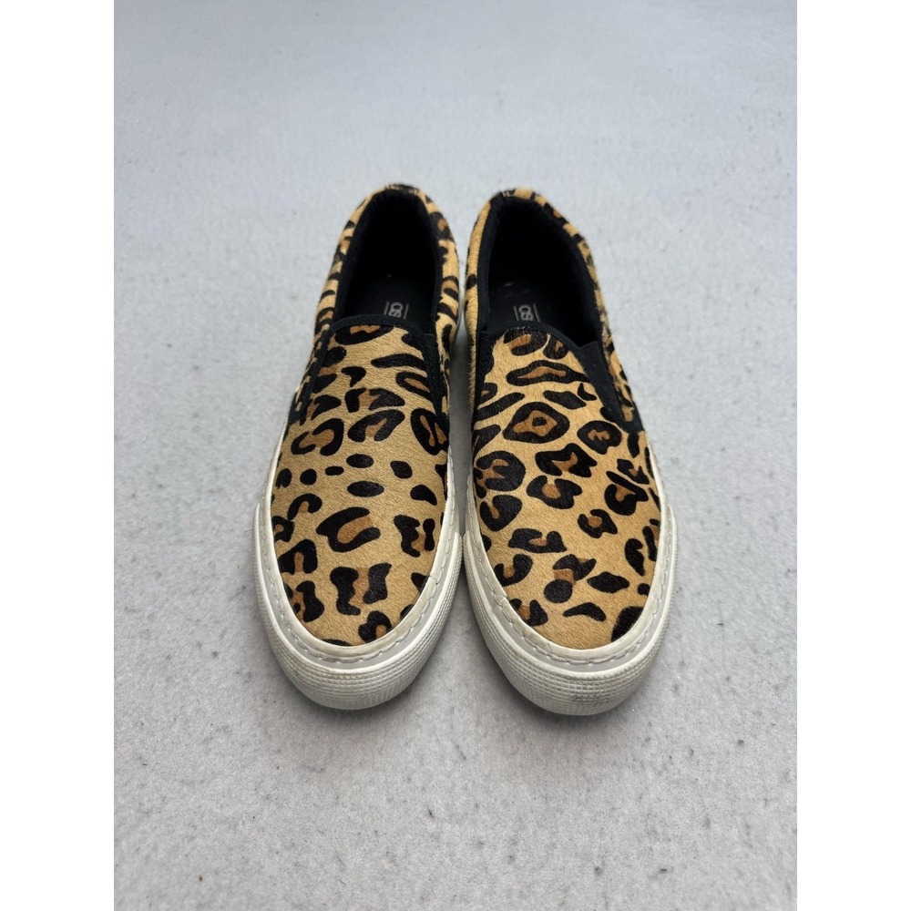 ASOS Slip On Shoes Women's Size 8 Brown Leopard Faux Fur Flats Sneakers